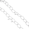 Silver oval link chain DIY accessory 25x15mm for handmade necklaces and jewelry - Silver Smooth Large Oval Chain (S4)