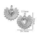 Detailed macro view showing silver sacred heart pendant dimensions 30mm x 26.5mm - Steel Pendant 1