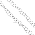Silver 13mm circle chain link with 1mm wire thickness for DIY jewelry making - Silver Smooth Round Link Chain (S6)