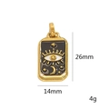 Golden stainless steel tarot pendant with black enamel evil eye and crescent moon motifs - Black Crescent Evil Eye Style (1)