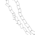 Silver rectangle chain links 25x13mm with 1mm wire for DIY jewelry making - Silver Smooth Rectangular Chain (S5)