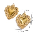 Baroque style gold heart pendants with intricate floral patterns and angel details - Gold Pendant 3