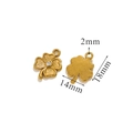 Golden stainless steel four-leaf clover pendant with sparkling zircon stone inlay - Four-Leaf Clover