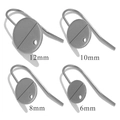 Stainless steel round stud earring posts with 6mm to 12mm flat tray base DIY components - 6mm / Steel