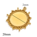 Χρυσή βάση cabochon 20mm από ανοξείδωτο ατσάλι με vintage δαντελωτό άκρο για μενταγιόν - Στεφάνη Μονής Θηλιάς Έκρηξη Αστεριού / Χρυσό