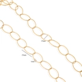 Golden 18K plated oval chain links, 25mm x 15mm size, for DIY jewelry making - Gold Smooth Large Oval Chain (G4)