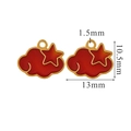 Red enamel cloud and star stainless steel charms for DIY jewelry making 13mm - Red Gold Cloud Star Style (17)