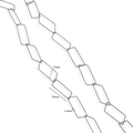 Silver paperclip link chain for DIY jewelry making with matte frosted finish 30x12mm - Silver Frosted Rectangular Chain (S3)