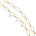 Textured 18K gold plated large octagon link chain with 21mm x 11mm dimensions - Gold Hammered Octagonal Chain (G10)
