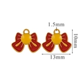 DIY red enamel bow charms 13mm for jewelry making stainless steel festive pendant set - Red Yellow Bowknot Enamel Style (19)