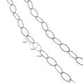 Silver large oval link chain for DIY jewelry with detailed dimensions 20mm x 10mm x 0.8mm - Silver Smooth Oval Link Chain (S7)