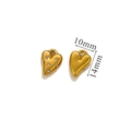Golden heart-shaped pendants with rhinestones, minimalist jewelry charms 10x14mm size - Heart