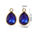 Dark blue teardrop crystal pendant with gold plating for DIY jewelry making - Dark Blue (Small-8)