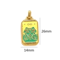 Tarot style gold pendant with lion head and green enamel finish, 26mm by 14mm - Lion Infinity Symbol Style (12)
