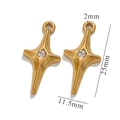 Golden star pendant with clear zircon inlay and top loop in polished stainless steel - Letter A