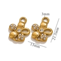 Golden flower pendant with sparkling crystals and integrated hanging loop - Letter C