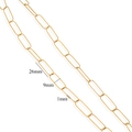 Polished 18K gold plated paperclip chain DIY accessory link size 26x9mm thickness 1mm - Gold Smooth Paperclip Chain (G8)