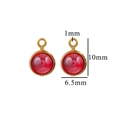 Edelstahl Geburtsstein Anhänger mit rotem Edelstein für DIY Halsketten und Ohrringe - 10mm / Rot-Stahl