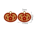Red enamel Ruyi cloud pattern stainless steel charms for New Year jewelry making 15mm - Ruyi Cloud Pattern Five Petal Flower Style (27)
