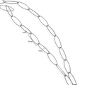 Silver plated minimalist chain links with 30mm length and 9mm width for DIY jewelry - Silver Smooth Slender Oval Chain (S9)