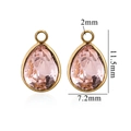 Light pink teardrop crystal pendant in gold stainless steel frame measuring 11.5mm by 7.2mm - Light Pink (Small-10)