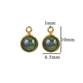Goldener runder Anhänger mit grünem Geburtsstein DIY-Zubehör, 10mm Höhe - 10mm / Grün-Gold