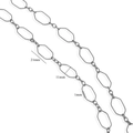 Silver textured hexagonal link chain for jewelry making with hammered 21x11mm links - Silver Hammered Octagonal Chain (S10)