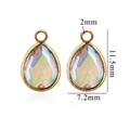 Teardrop crystal pendant with gold plating and iridescent aurora glass finish - Aurora AB (Small-3)