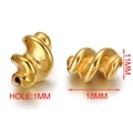 Perla a spirale dorata per gioielli fai-da-te 18x11mm con foro da 1mm - 11x18mm (Confezione da 5 Pezzi) / Oro