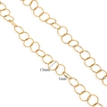 Minimalist 18K gold plated large chain link DIY jewelry accessory with 13mm circles - Gold Smooth Round Link Chain (G6)