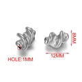 Perla ritorta in acciaio inossidabile argento 8x12mm con foro 1mm per gioielli DIY - 8x12mm (Confezione da 5 Pezzi) / Colore acciaio