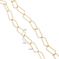 18K gold plated large paperclip chain link 30x12mm for DIY necklace jewelry making - Gold Frosted Rectangular Chain (G3)