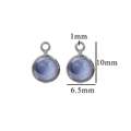 Hellvioletter Geburtsstein-Anhänger aus Edelstahl mit 10 mm Höhe und Maßen - 10mm / Blau-Stahl