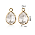 Water-drop shaped crystal pendant with gold plating for jewelry making, size 11.5x7.2mm - Transparent (Small-11)