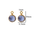 Goldener Edelstahl-Geburtsstein-Anhänger in Lila-Blau für DIY-Schmuckherstellung 10x6.5mm - 10mm / Blau - Gold