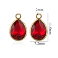 Red teardrop crystal charm with gold-plated stainless steel frame and dimensions - Red (Small-2)