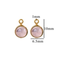 Rosa Geburtsstein-Anhänger aus vergoldetem Edelstahl mit den Maßen 10 mm für DIY-Schmuck - 10mm / Rosa-Gold