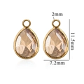 Champagne amber teardrop crystal pendant with gold rim, 11.5mm jewelry DIY accessory - Champagne (Small-4)