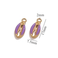 Detailed dimensions of 17mm purple enamel and gold shell pendants for DIY jewelry - Purple (Double-sided)