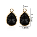 Waterdrop black crystal pendants with gold-plated stainless steel edging for DIY jewelry - Black (Small-1)
