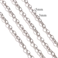 Silver stainless steel oval link chain for DIY jewelry making 5mm by 3mm size - 3mm