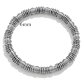 Bracciale a polsino regolabile 6mm in rete d'argento inox con trama a spirale - Filo di Spirale Avvolto 6mm (Z2228S2) / Argento