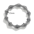 Bracciale a fascia regolabile 12mm in acciaio argento con motivo a rete ondulato e curvo - Texture a Pieghe a Onde 12mm (Z2228S3) / Argento