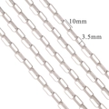 Dettaglio della catena a graffetta in acciaio inossidabile argento da 10 mm per 3,5 mm - graffetta catena
