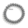 Bracciale in maglia d'acciaio inossidabile argento con perle testurizzate da 10mm - Catena di Perline a Texture Spirale 10mm (Z2228S4) / Argento
