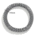 Anello massaggiante a molla in acciaio argento da 10mm con design a maglia flessibile - Struttura a Molla Elicoidale 10mm (Z2228S5)