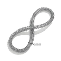 Bracciale a fascia infinity in maglia d'argento in acciaio inox da 6 mm - Forma del Simbolo dell'Infinito 6mm (Z2228S7)