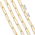 20x5mm gold PVD stainless steel paperclip chain with textured finish for DIY jewelry - Textured Gold Style (1)