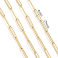 PVD gold plated stainless steel paperclip chain with 4mm x 20mm oval links - Smooth Gold Style (2)