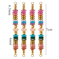 7cm colorful stone and pearl pendant with stainless steel wire for DIY jewelry - Rainbow